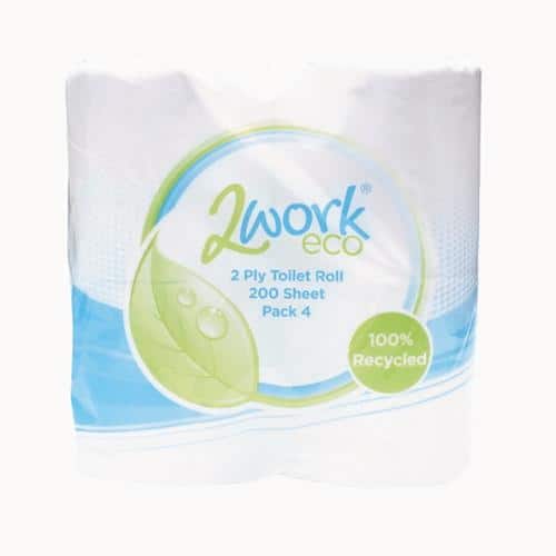 Recycled 2-Ply Toilet Roll 200 Sheets (Pack of 36)