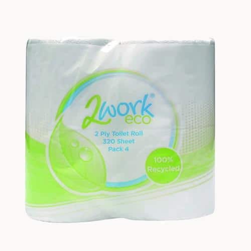 Recycled 2-Ply Toilet Roll 320 Sheets (Pack of 36)