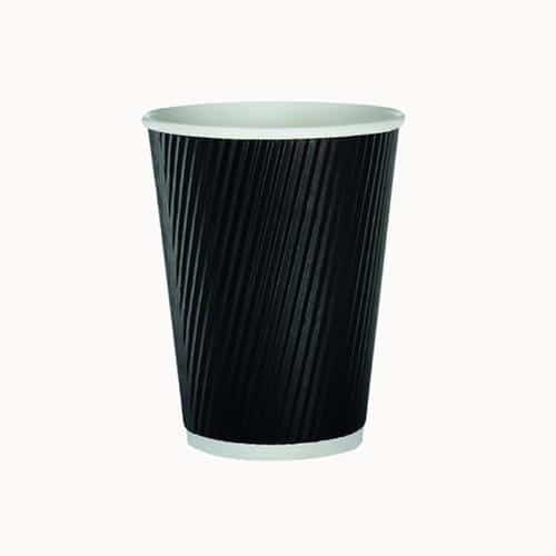 350ml Black Ripple Cups – Pack of 500
