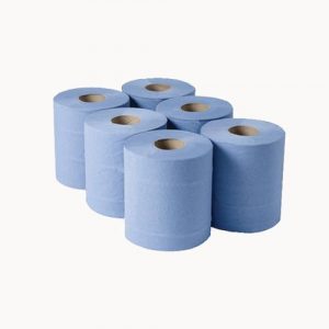 1-Ply Blue Centrefeed Rolls 300m x 175mm (Pack of 6)