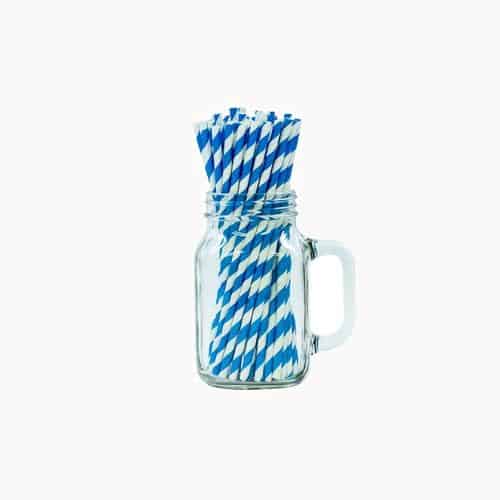Malibu Blue & White Paper Straw – Pack of 1000